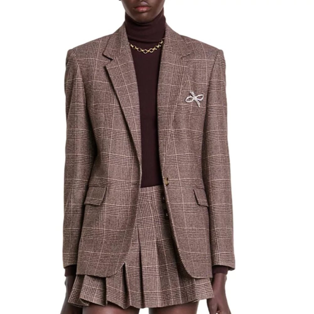Vocelyno Bow Brooch Blazer
